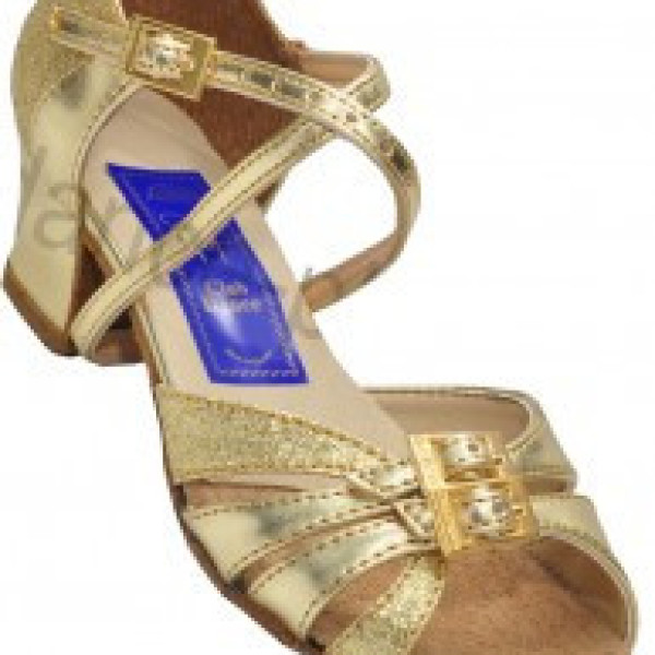 Туфлі бальні для дівчинки, блок золото дзеркальний Туфлі бальні для дівчинки, блок золото дзеркальний
