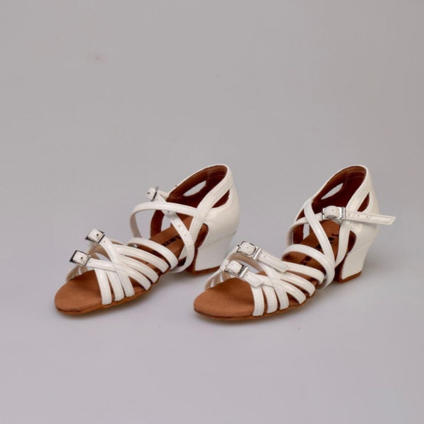 Туфлі танцювальні для дівчинки Таlisman, блок підборів, білий лак Туфлі танцювальні для дівчинки Таlisman, блок підборів, білий лак