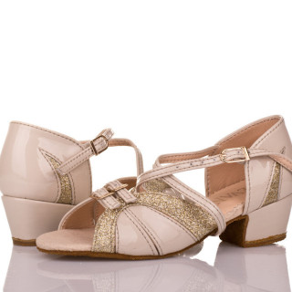 Туфлі танцювальні для дівчинки блок-каблук.