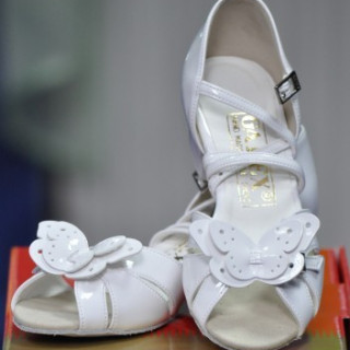 Туфлі для танців дитячий блок каблук Galex Метелик 16-19,5р