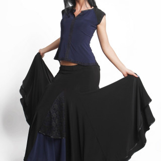 Блуза RLT72293601 Венеція (42, темно-синій, чорний, з хвостом)