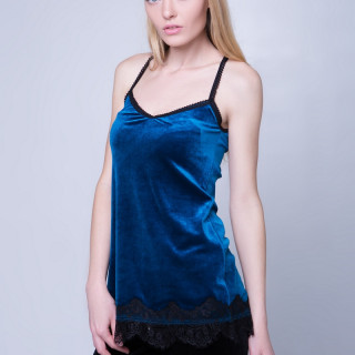 ENSOUL Майка 72495101 Інжі (42-44-46, ультрамарин, чорний, з гіпюром, велюр)