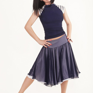 ENSOUL Блуза RLT72253621 Рюша II (44, темно-синій, білий)