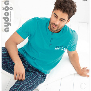 Чоловічий домашній комплект із трикотажу бавовняного (піжама), Туреччина