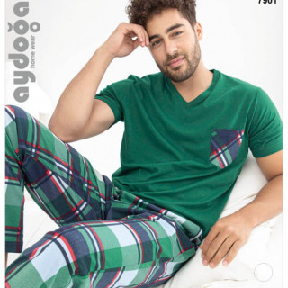 Чоловічий домашній комплект із трикотажу бавовняного (піжама), Туреччина