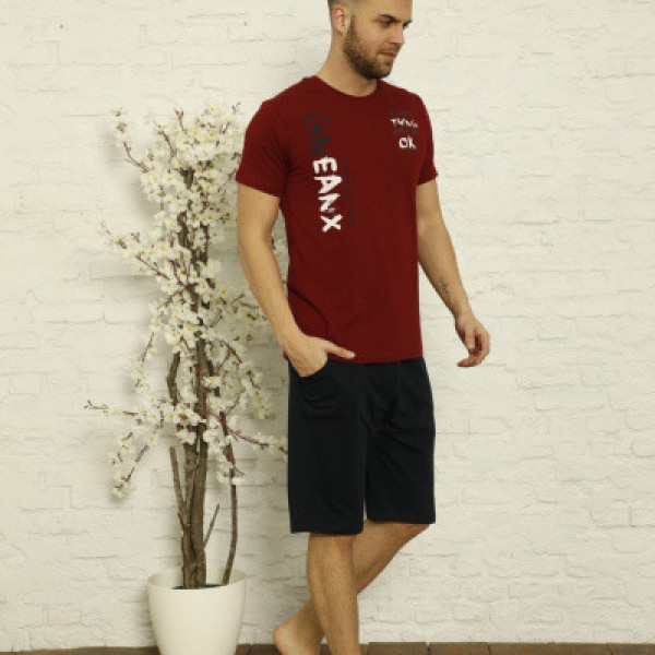 Мужской трикотажный костюм, шорты с футболкой. Мужской трикотажный костюм, шорты с футболкой.