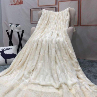 Плед норка колір молочний, євророзмір 200*220