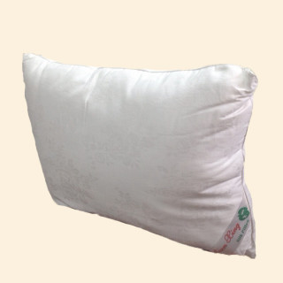 Подушка з натурального шовку в жакардовому чохлі білого кольору