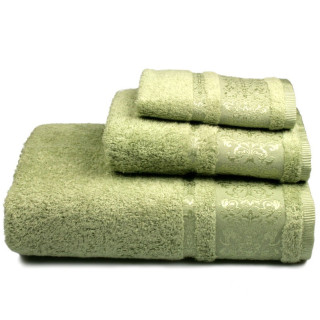 Махровий рушник із жакардовим витонченим бордюром Бамбук.