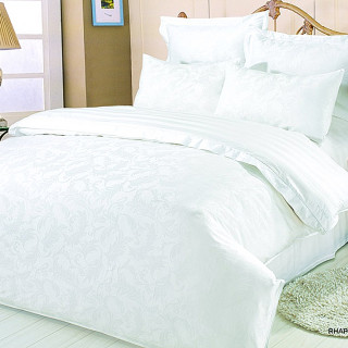 Сімейний жакардовий комплект постільної білизни Le Vele rhapsody-white