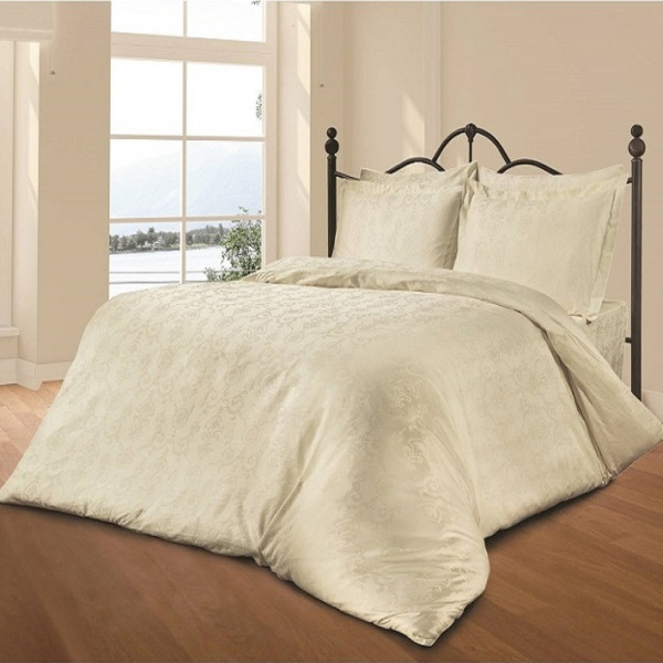 Жакардовий комплект постільної білизни Le Vele spring series despina-cream Жакардовий комплект постільної білизни Le Vele spring series despina-cream