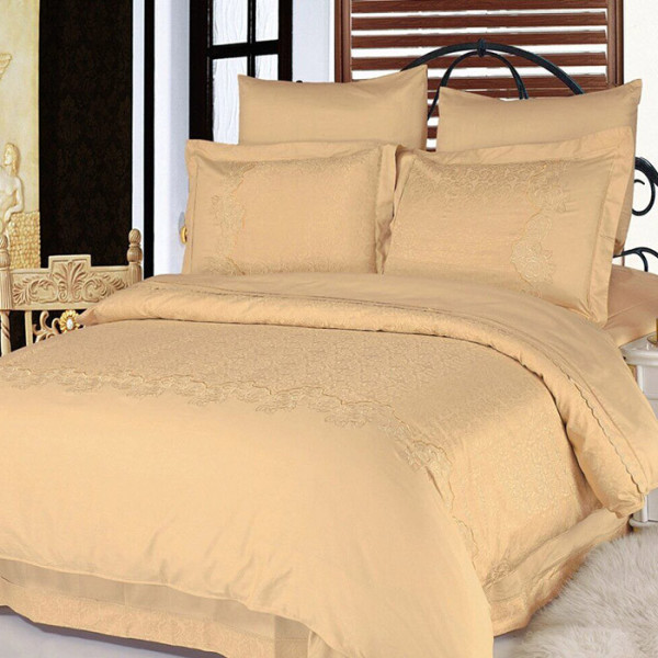 Комплект жакардової постільної білизни Le vele beatrice milk coffe Комплект жакардової постільної білизни Le vele beatrice milk coffe