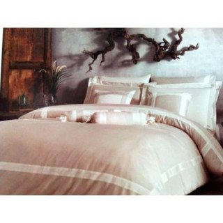 Комплект постільної білизни Tivolyo Home євро розміру сатин-люкс Banda (cream)