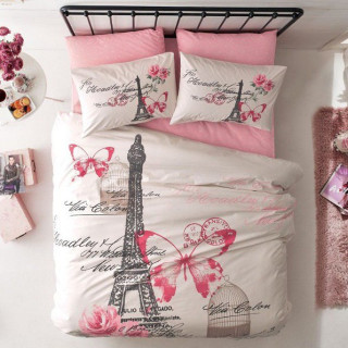 Комплект постільної білизни євро TАС Giselle pembe