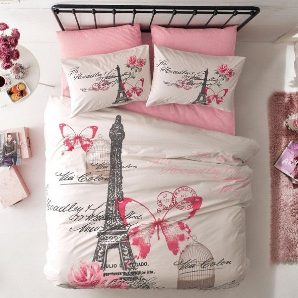 Комплект постільної білизни євро TАС Giselle pembe Комплект постільної білизни євро TАС Giselle pembe