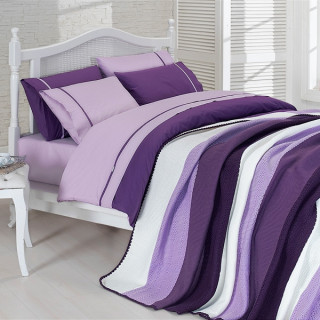 Комплект постільної білизни First choice з в'язаним покривалом