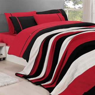 Комплект постільної білизни First choice з в'язаним покривалом