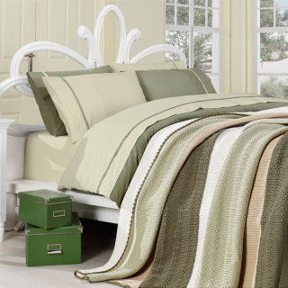 Комплект постільної білизни First choice з в'язаним покривалом