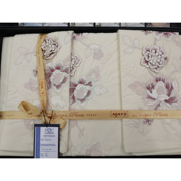 Комплект постільної білизни ранфорс з вишивкою MAYS Diva V35 євро Комплект постільної білизни ранфорс з вишивкою MAYS Diva V35 євро