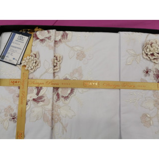 Комплект постільної білизни ранфорс з вишивкою MAYS Diva V01 євро