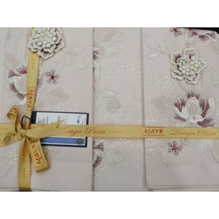 Комплект постільної білизни ранфорс з вишивкою MAYS Diva V56 євро