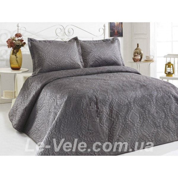Покривало Le Vele Velur темно-сіре 240x250 см Покривало Le Vele Velur темно-сіре 240x250 см