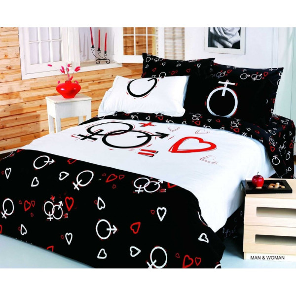 Комплект постільної білизни Le Vele Man and Woman сімейний Комплект постільної білизни Le Vele Man and Woman сімейний