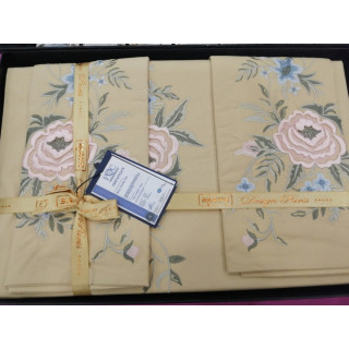 Комплект постільної білизни ранфорс з вишивкою MAYS Crystal V04 євро