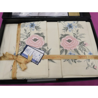 Комплект постільної білизни ранфорс з вишивкою MAYS Crystal V035 євро