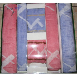 Набор полотенец 6 шт. (2х50х90см, 2х70х140см, 2х100х150см.) Blue Pink