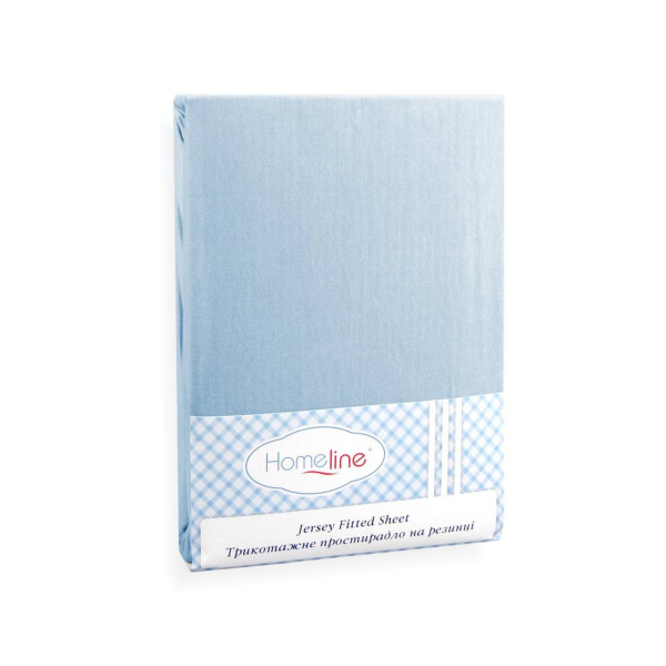 Простынь трикотажная на резинке (голубая, 150г/м2) 180х200 Простынь трикотажная на резинке (голубая, 150г/м2) 180х200