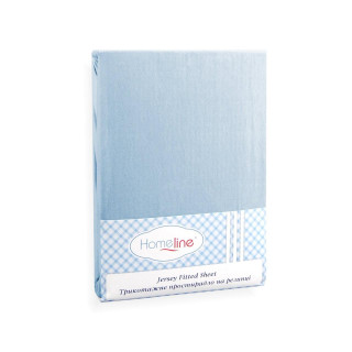 Простирадло трикотажне на гумці (блакитне, 150 г/м2) 90х200