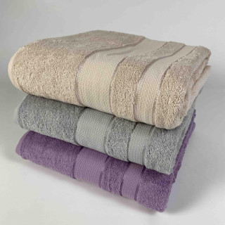 Простирадло махрове з бордюром (бузкове), 200х220