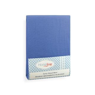 Простирадло махрове на гумці (синя, 150 г/м2) 160х200