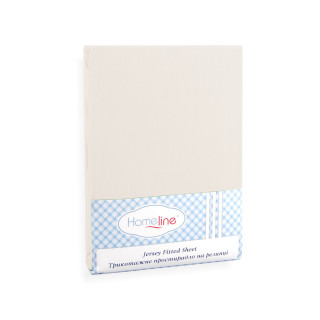 Простирадло трикотажне на гумці (бежеве, 150 г/м2) 140х200