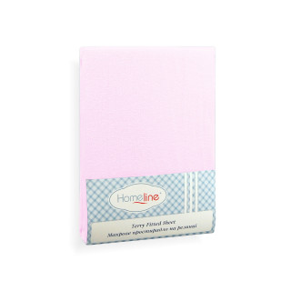 Простирадло махрове на гумці (світло-рожеве, 150 г/м2) 90х200