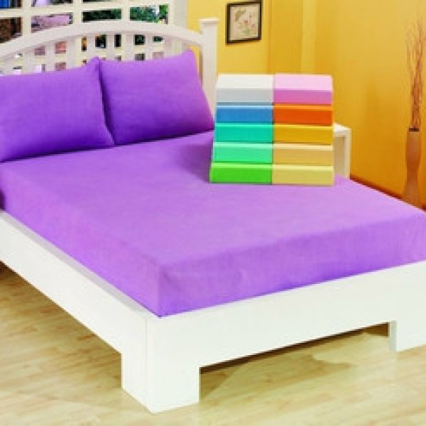 Простирадло трикотажне на гумці з наволочками двоспальний 200*230 Простирадло трикотажне на гумці з наволочками двоспальний 200*230