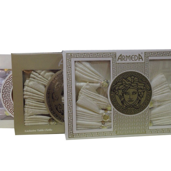 Скатертина Armeda 160-220 см ванільного кольору Скатертина Armeda 160-220 см ванільного кольору