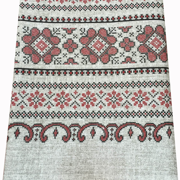 Скатертина з українським орнаментом на кухонний стіл Скатертина з українським орнаментом на кухонний стіл