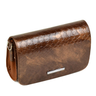 Сумка Жіноча Клатч-шкіра коричневий із перламутром