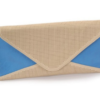 Клатч жіноча сумочка бежева з блакитним.