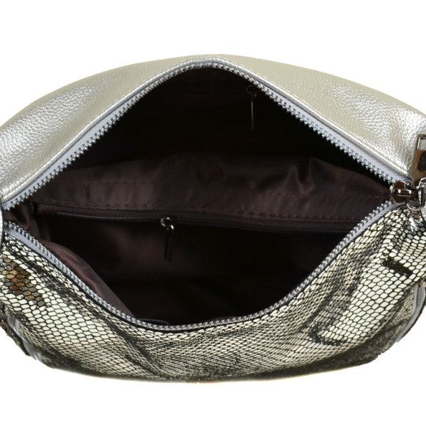 Сумка жіноча Класична шкіра під змію срібло Сумка жіноча Класична шкіра під змію срібло