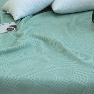 Простирадло-покривало піке 200х235 см. Клітина бірюза