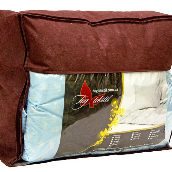 Ковдра лебедячий пух "Блакитна" 2-сп. + 2 подушки 70х70