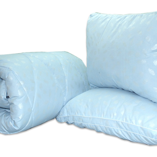 Ковдра лебедячий пух "Блакитна" 2-сп. + 2 подушки 70х70