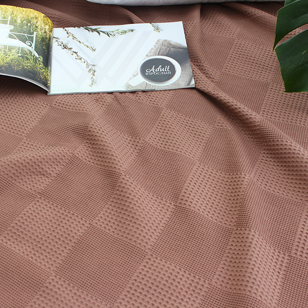 Простирадло-покривало піке 160х235 см. Клітина кавова Простирадло-покривало піке 160х235 см. Клітина кавова