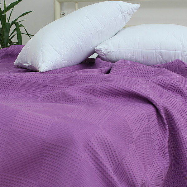 Простирадло-покривало піке 200х235 см. Клітина лаванда Простирадло-покривало піке 200х235 см. Клітина лаванда