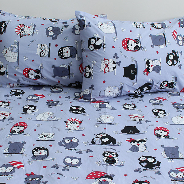 Комплект постельного белья Совята серый