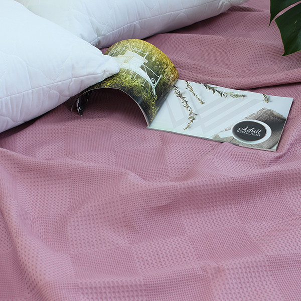 Простирадло-покривало піке 200х235 см. Клітина трояндова