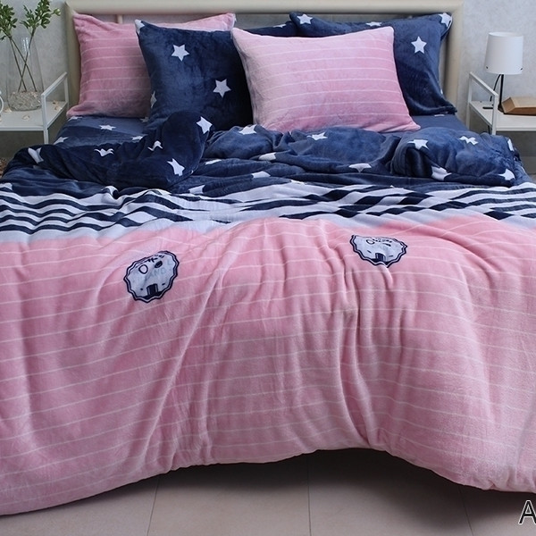 Комплект постільної білизни велсофт (мікрофібра) ALM1904 Комплект постільної білизни велсофт (мікрофібра) ALM1904